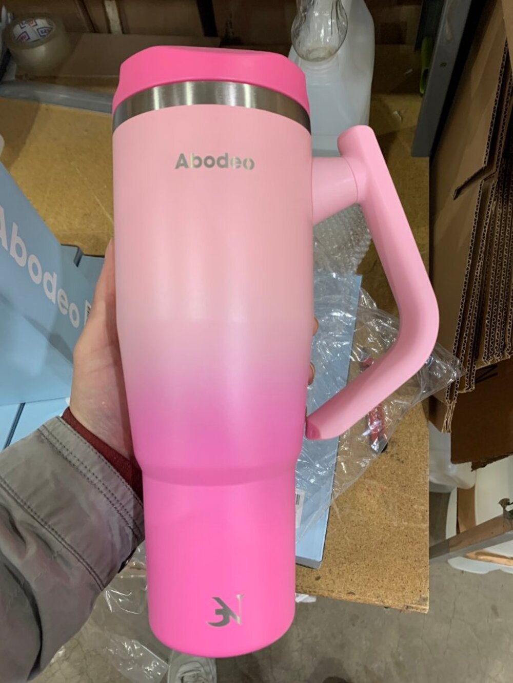 40 oz Leak Proof Insulated Coffee Tumbler (Dark & Light Pink - B0F74B1PH9)